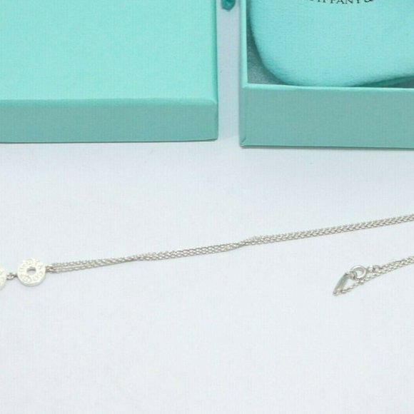 LIKE NEW!! Tiffany & Co. Sterling Silver Triple circle Drop Necklace - Picture 2 of 4